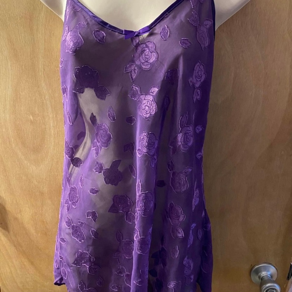 Petra Fashions purple rose see through Night gown